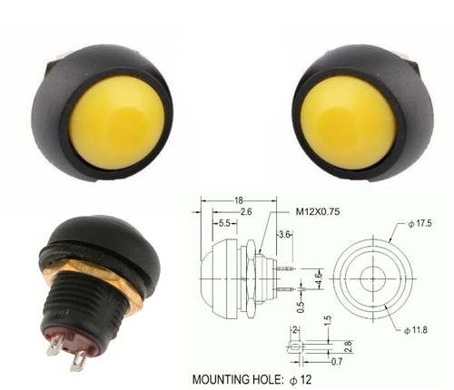 Pulsante rotondo momentaneo