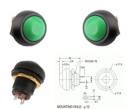 Pulsante rotondo momentaneo