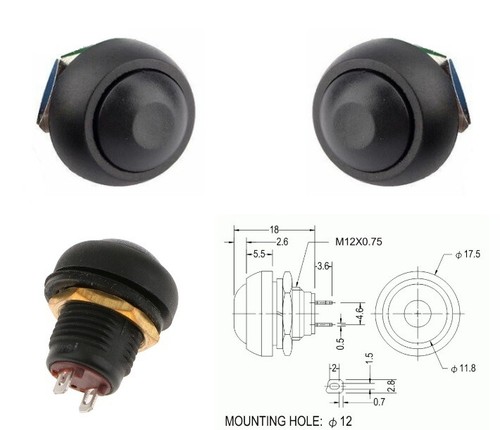 Pulsante rotondo momentaneo